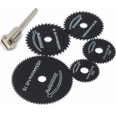 Lames de scie circulaire pour outil Dremel, pour couper le bois et le métal RTGPT (lot de 6), noir (1/5)