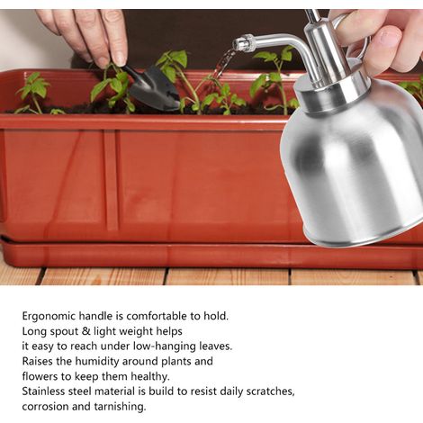 Arrosoir en Acier Inoxydable avec Pistolet de Pulvérisation Réglable pour Plantes d'Intérieur (1/5)