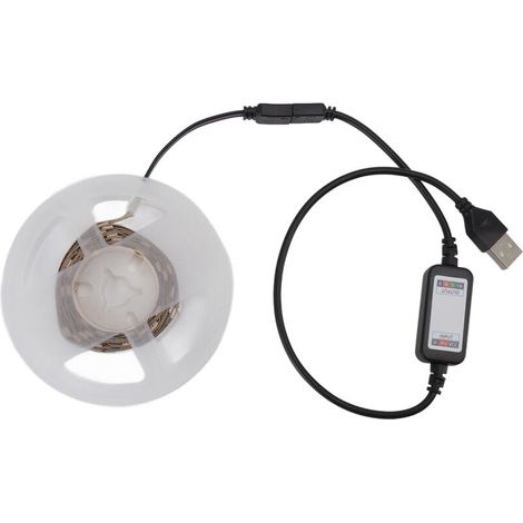Bande LED 5V 5m avec contrôle via application Bluetooth et port USB pour la décoration intérieure