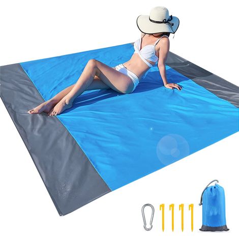 Couverture De Plage - Imperméable Et Anti-sable - 200 X 210 Cm - Avec 4 Ancres - 1 Pièce (1/5)