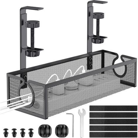 Plateau de Gestion des câbles sous Le Bureau, Panier de câbles de Table en Maille sans perçage pour la Gestion des câbles et des boîte multiprises (1/5)