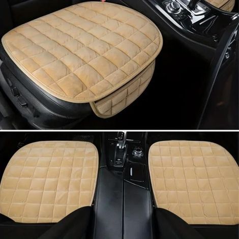 Housse De Siege Auto - Peluche Douce Antidérapante 51x49 Cm - Pour Voiture Maison Bureau Chaise - Lot De 2 (1/4)