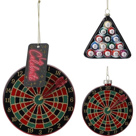 Decorazione pendente a tema giochi 9 x 9 x 2 cm modello assortito PERAGA CHRISTMAS