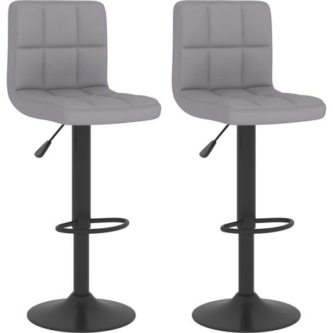 Barhocker 2 Stk. Hellgrau Stoff vidaXL