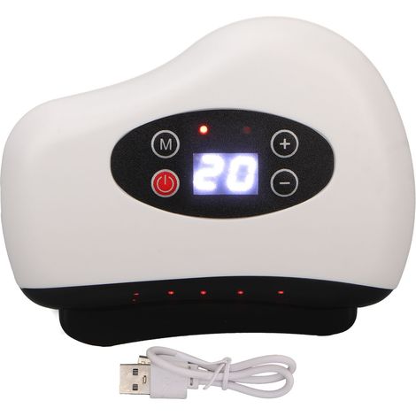 Appareil de Guasha facial électronique chauffant vibrant 12 niveaux massage méridien portable outil sculptant écran LED (1/5)