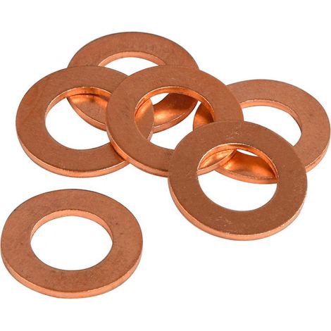 Joints vidange X 6 – cuivre – 14 x 25 x 2 mm