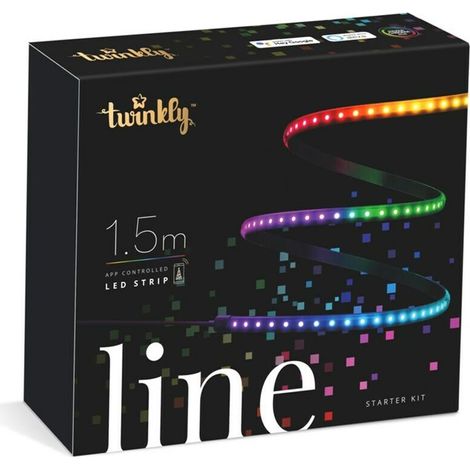 TWINKLY STARTER KIT IP20 bande noire 1,5m 90 LEDS multicolores RGB LINE TWINKLY (1/5)