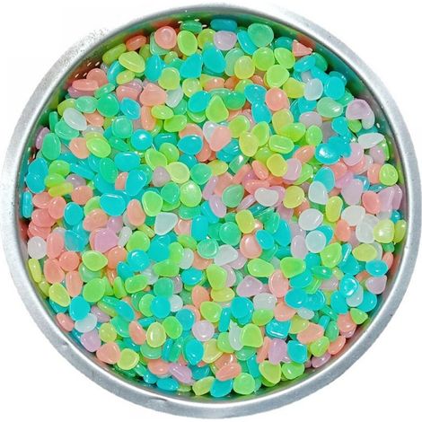 Pebbles Luminescents - 300 Pièces - Pour Aquarium Et Jardin - Effet Fluorescent - Multicolore (1/5)
