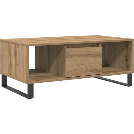 Maison Exclusive - Table basse chêne artisanal 90x50x36,5 cm bois d'ingénierie (1/5)