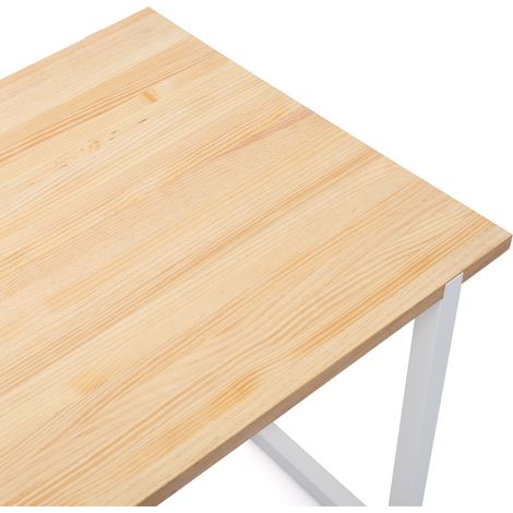 Mesa de comedor Uley 160x80x75cm Blanca en madera maciza de pino acabado natural estilo nórdico industrial Box Furniture