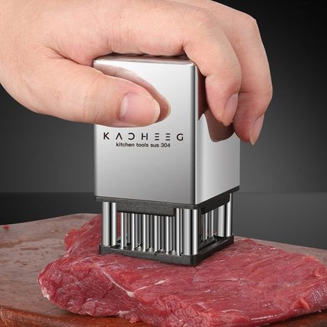 Attendrisseur de steak en acier inoxydable Kacheeg Boucleur de viande double face, style : sans poignée (1/5)