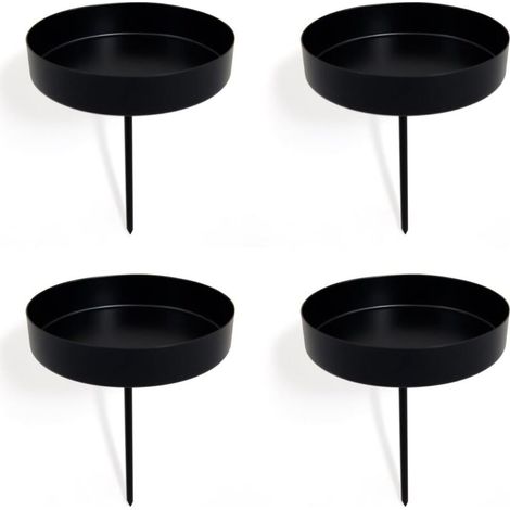 Lot de 4 bougeoirs couronne de l'Avent 8 cm Noir (1/5)