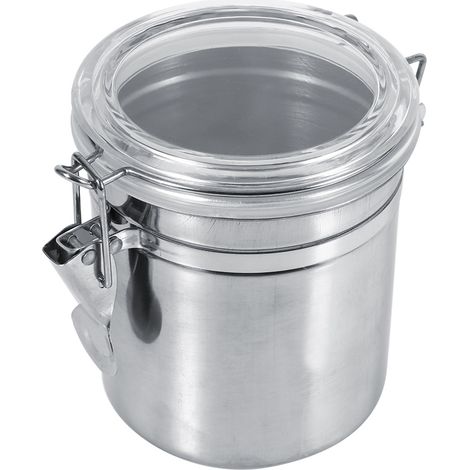 Bocal alimentaire en acier inoxydable pour cuisine, contenant pour thé, café, sucre, haricots (M)