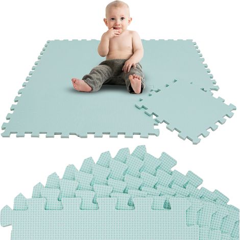 9 Pezzi Tappeto Gioco Bambini - 30x30 Tappetti Giochi Neonati - Tappeto di Gomma (1/5)