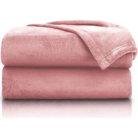 Couverture - Non spécifié - 150 x 200 cm - Rose - Synthétique - Lavable en machine (1/4)