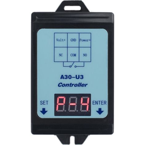1 relais de surveillance de tension, 6-80 V CC, 30 A, 4 modes, temporisation 0-999 s, détection 0-99,9 V, ABS bleu (1/5)