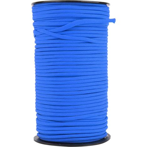 Corde d'escalade 7 brins 4mm 100m pour randonnée et survie (Bleu)