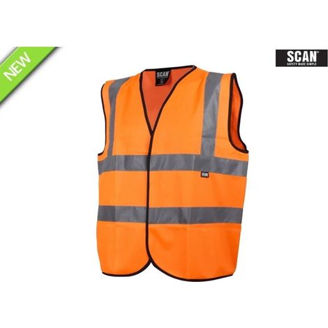 Scan Hi-Vis Waistcoat Orange Medium 41in SCAHVWMO