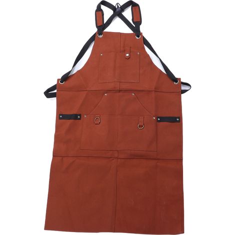 Tablier de menuisier avec 10 poches à outils, en cuir PU imperméable et ignifuge, idéal pour les travaux de soudure. (1/5)
