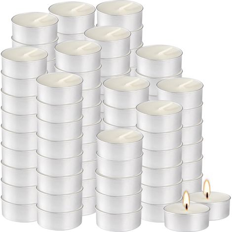 Lot de 50 bougies parfumées à la vanille blanche, petites bougies à la cire de thé, durée de combustion de 8 heures, senteur douce et envoûtante (1/5)