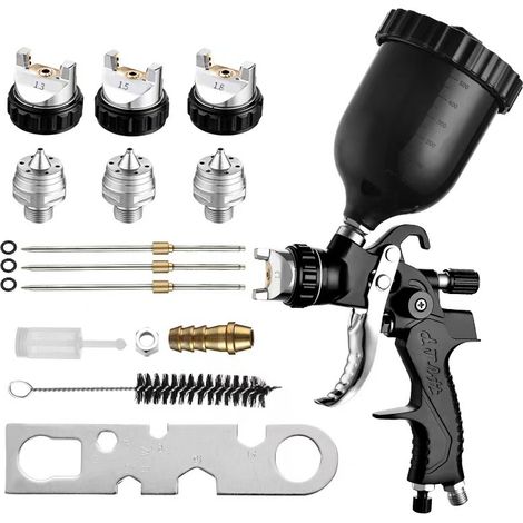Pistolet à peinture HVLP 1,4mm à 2,5mm – Technologie haute performance pour finitions précises – Idéal pour carrosserie et meubles (1/5)