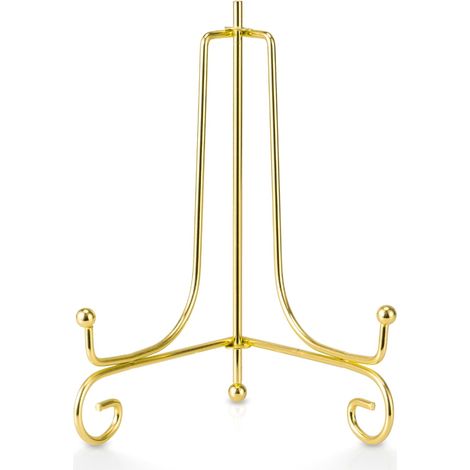 Lot de 2 Or Métal chevalets Porte Assiette Présentoirs Décoratifs en Pour Photo, Cadres Pour Image, Livres de cuisine, Assiettes décoratives, Tableaux et pièces d’art,6 pouces (1/5)