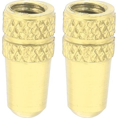 Set mit 2 Presta-Ventilkappen für Fahrräder, aus Aluminiumlegierung, goldfarben. (1/5)