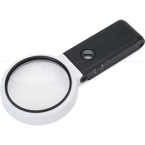 Grande lente d'ingrandimento da 4,35 pollici (3,5X 25X) con luce e supporto, lente d'ingrandimento portatile con illuminazione a LED, lente d'ingrandimento pieghevole per la lettura, ideale per anzian