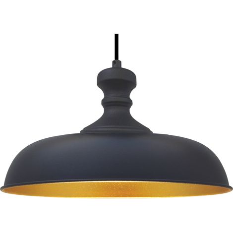 bamyum Nota Suspension Luminaire Vintage, Lustre Salon de 30 cm en Métal, Lampe E27 pour Chambre, Salle à Manger
