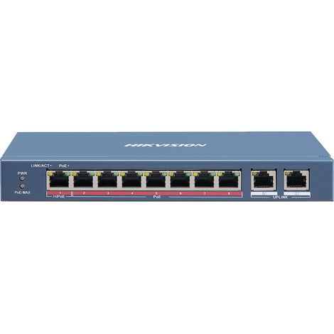 Hikvision DS-3E0310HP-E(C) Switch PoE 8 Ports Fast Ethernet