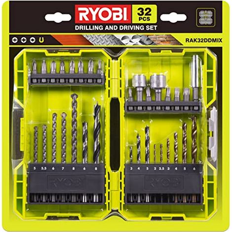 Scatola impilabile di 32 accessori RYOBI accessori misto foratura - avvitamento - avvitamento - bullonatura RAK32DDMIX