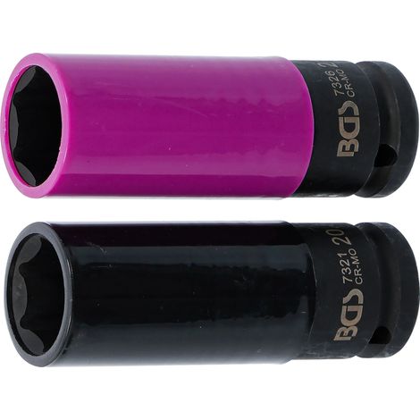 Clés et douilles BGS 7329 2 pièces codées couleur avec goupille