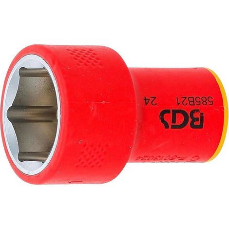 Douille pour Clé VDE 10 mm (3/8) - Six Pans, 21 mm - Isolation Sécurisée et Précision, Acier, Pro - D-Work