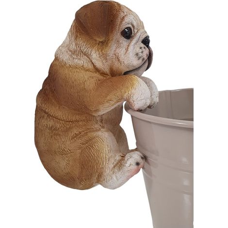 Dekofigur Bulldogge hängend 15 x 9,5 x 7,5 cm braun weiß Dekofigur