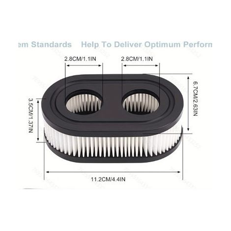 5432k is suitable for Briggs & Stratton lawnmowers 798452, 593260, 550E, and 550 air filters. (1/4)