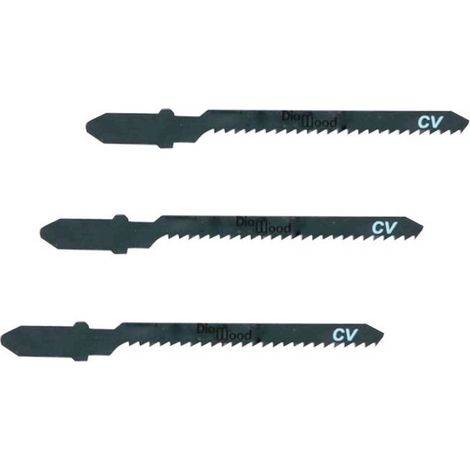3 Lames Scie Sauteuse Universelle CV Lu. 50 x 4 mm TPI - Fraisée Avoyée - Pour Coupe de Bois/PVC - Diamwood