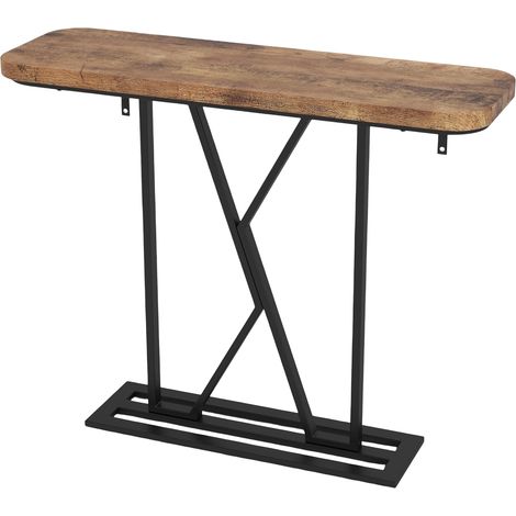 Tavolo consolle stretto 110 cm piano legno metallo (1/5)