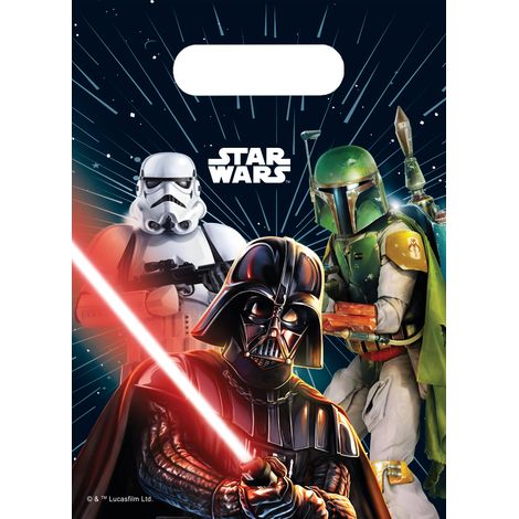 Sacchetti regalo per feste a tema Star Wars Jedi, 6 pezzi.