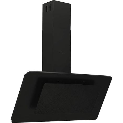 vidaXL Cappa a Parete 90 cm in Acciaio Inox e Vetro Temperato Nero (1/5)