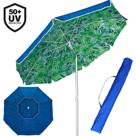 Trade Shop - Paraguas Mar Beach Garden Aluminio Grande 200cm Tropical Con Funda - (1/5)