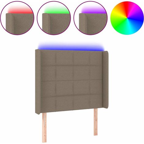 Maison Exclusive - Cabecero con LED de tela gris taupe 93x16x118/ (1/5)