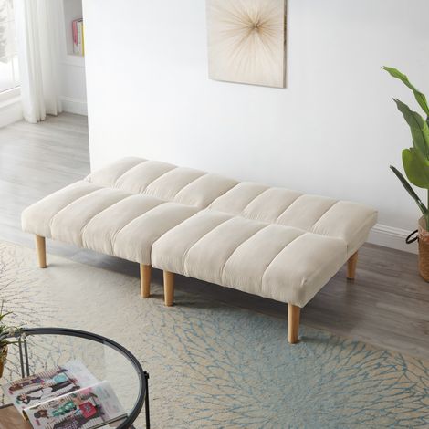 Canapé-lit 2 places 167cm convertible – Sofa escamotable avec dossier réglable 3 positions, couchage gain de place pour salon & bureau, lit d'appoint moderne pour petits espaces (1/5)