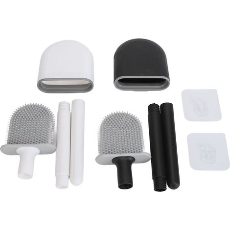 Brosse de toilettes détachable avec drainage rapide et crochet mural, nettoyant WC pour salle de bain (1/5)