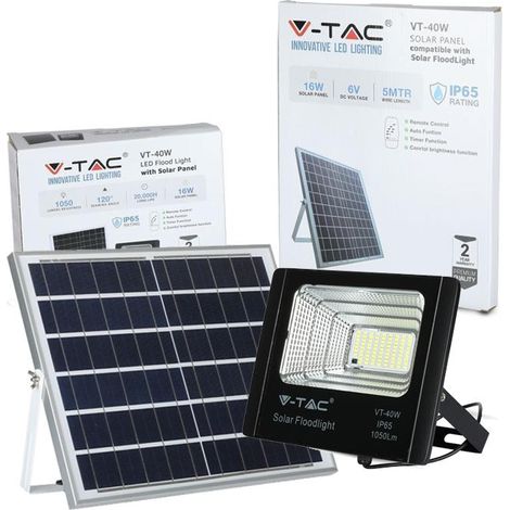 16W PANNELLO SOLARE CON LED PROIETTORE 6000K                                                             - Luce FREDDA
