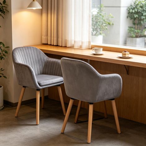Chaise de réception stable, fauteuil inclinable avec accoudoirs, chaise de table, fauteuil d'appoint, chaise de salle à manger, chaise de salon (seulement 2 chaises) (1/4)