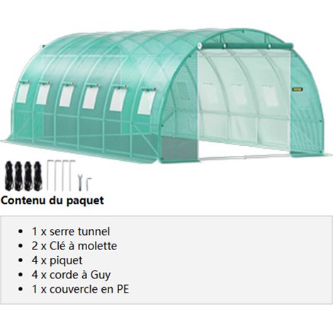 Cadre galvanisé pour serre tunnel – Couverture étanche – 20x10x7 pieds – Serre maraîchère – Châssis froid (1/5)