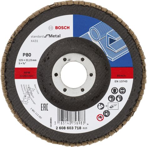 Bosch Accessories 2608603718 X431 Disque segmenté Diamètre 125 mm Ø de perçage 22.33 mm Grain 80 aci (1/3)