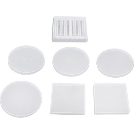 7pcs Silicone Mold Unique Exquisite Design Elastic Easy Demoulding Mould Craft for DIY Making Coasters Base (1/5)