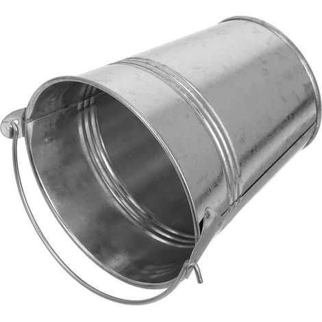 Dekorativer kleiner Metalleimer aus Eisen Silber 8cm Tiefe