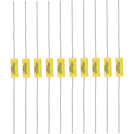 10 axiale Polyesterfolienkondensatoren mit langen Anschlüssen, 0,022 µF, 630 V, für Radioverstärker (1/5)